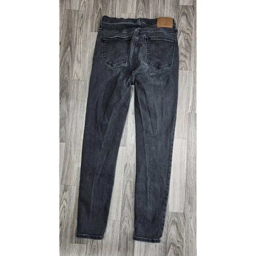 J. Crew‎ Womens Size 27 Mercantile Pockets Whiskered Black Grey Denim Jeans